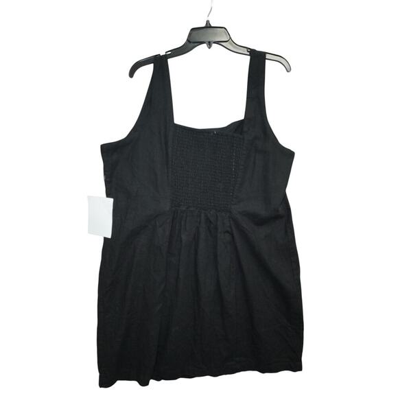 Old Navy Women’s Black Linen Blend Square Neck Shift Mini Dress Size 2X XXL - Picture 2 of 3